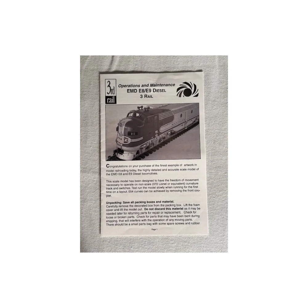 3RD RAIL/SUNSET UNION PACIFIC EMD E9 3R DIESEL (RUN 1) LIKE NEW — photo 12